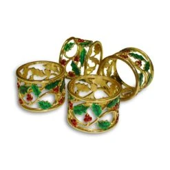 Lenox Holly & Berry Napkin Rings, Set Of 4 -Lenox Shop 39 0 0 30170 2