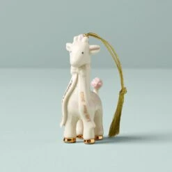 Lenox Pink Giraffe Baby's First Christmas Ornament