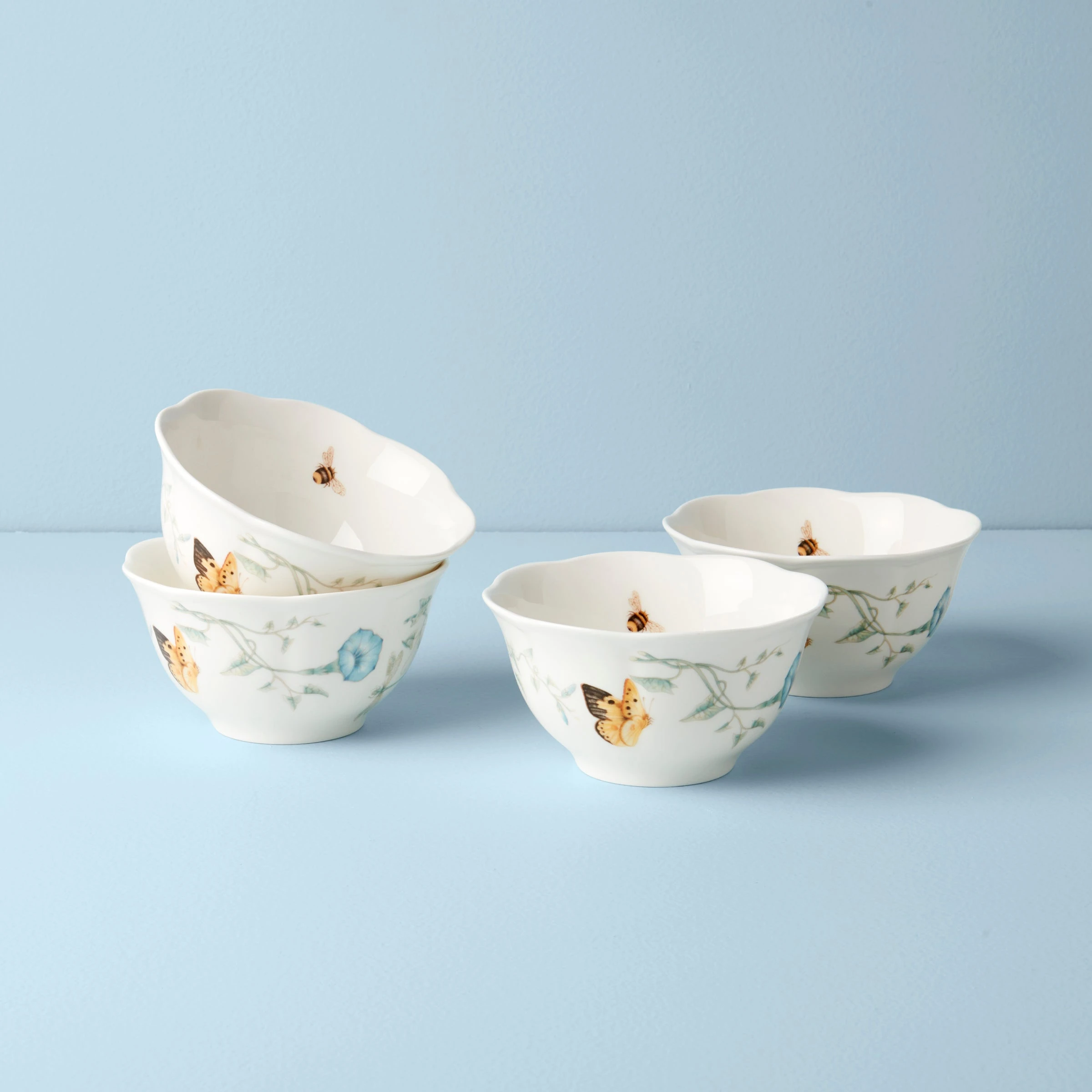 Lenox Butterfly Meadow 4-Piece Rice Bowl Set 3 Lenox Butterfly Meadow 4-Piece Rice Bowl Set