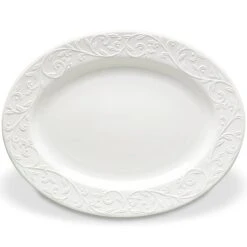 Lenox Opal Innocence Carved 16" Oval Serving Platter