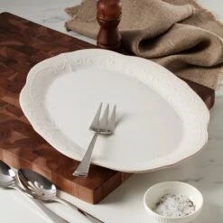 Lenox French Perle White 16" Oval Serving Platter 18 Lenox French Perle White 16" Oval Serving Platter -Lenox Shop 822957 LNP F23 FEA 8