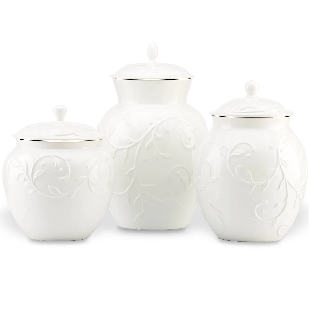 Lenox Opal Innocence Carved 3-Piece Canister Set 4 Lenox Opal Innocence Carved 3-Piece Canister Set - Image 2