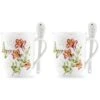 Lenox Butterfly Meadow Mugs With Spoons, Set Of 2 2 Lenox Butterfly Meadow Mugs With Spoons, Set Of 2 -Lenox Shop 833960 wHR