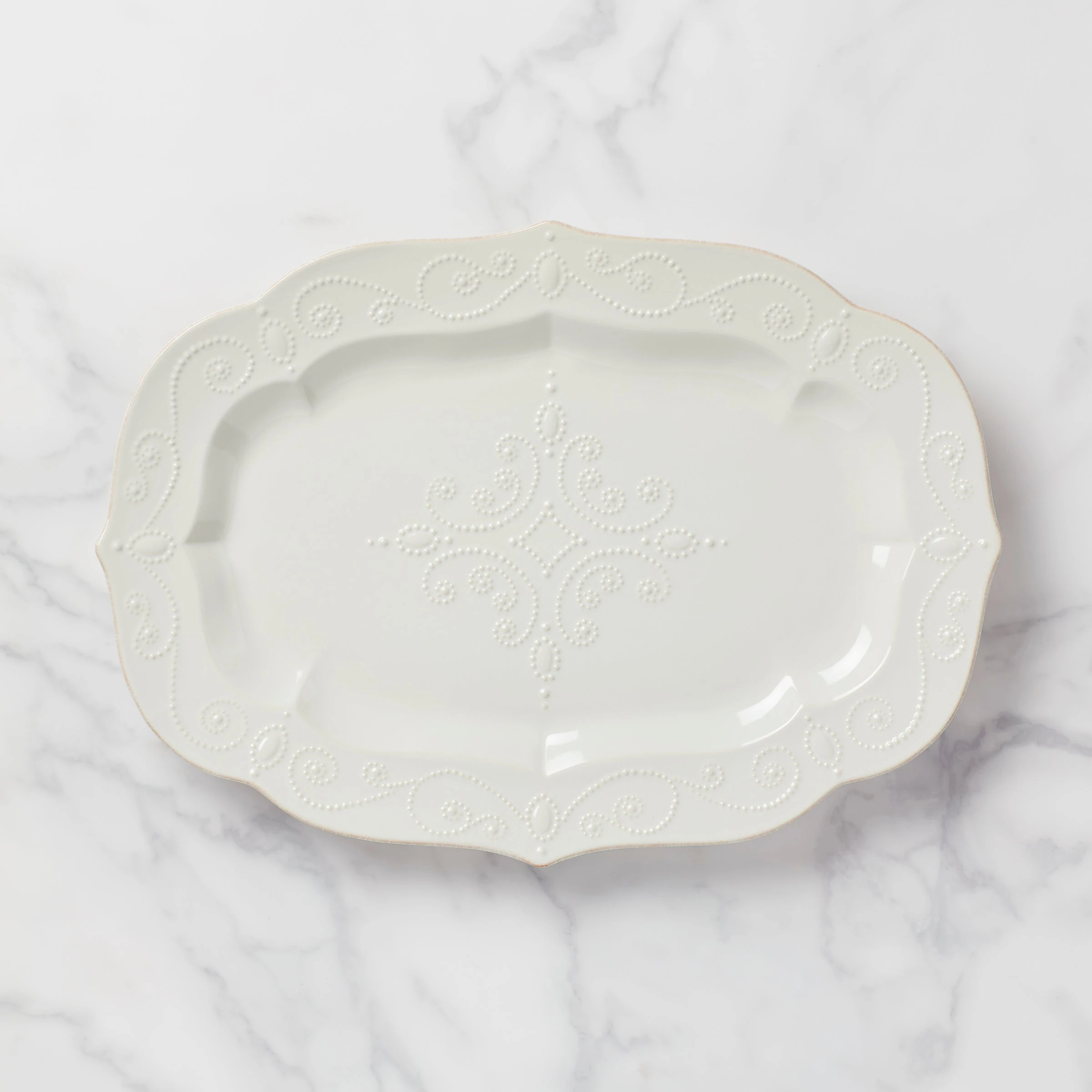 Lenox French Perle White 18.5" Serving Platter 3 Lenox French Perle White 18.5" Serving Platter