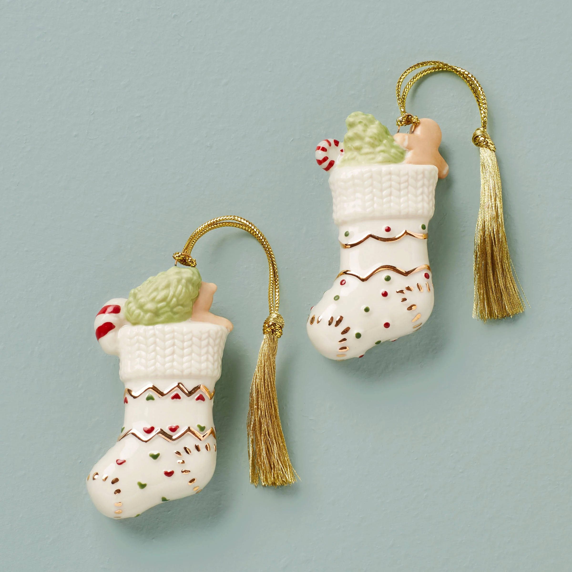 Lenox Forever Friends Stocking 2-Piece Ornament Set 4 Lenox Forever Friends Stocking 2-Piece Ornament Set - Image 2