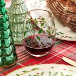 Lenox Holiday 4-Piece Stemless Wine Glasses 11 Lenox Holiday 4-Piece Stemless Wine Glasses -Lenox Shop 888202 LHOL 22 FEA 1