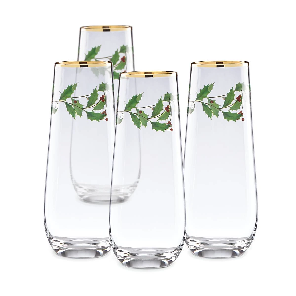 Lenox Holiday Stemless 4-Piece Flute Set 4 Lenox Holiday Stemless 4-Piece Flute Set - Image 2
