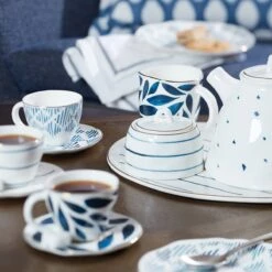 Lenox Blue Bay 8-Piece Espresso Cup & Saucer Set -Lenox Shop 890199 w1