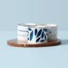 Lenox Blue Bay 4-Piece Snack Bowl & Tray Set -Lenox Shop 890207 w10