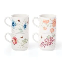 Lenox Butterfly Meadow 4-Piece Stacking Mug Set 9 Lenox Butterfly Meadow 4-Piece Stacking Mug Set -Lenox Shop 890451 w12