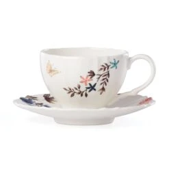 Lenox Sprig & Vine Teacup & Saucer -Lenox Shop 890727 wHR