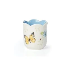 Lenox Butterfly Meadow Scalloped Blue Geranium Candle -Lenox Shop 890783 wHR