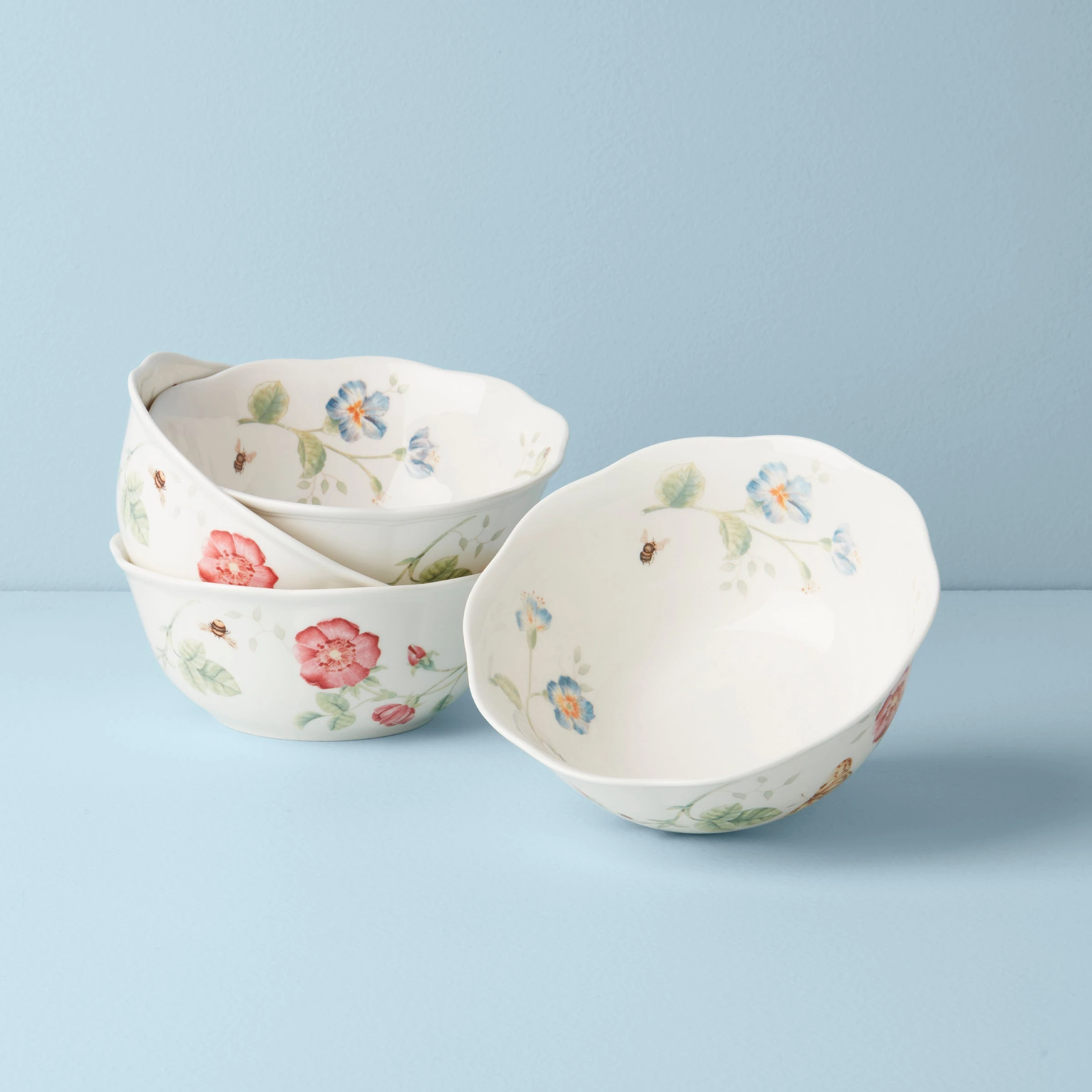 Lenox Butterfly Meadow 4-Piece Large All-Purpose Bowls 3 Lenox Butterfly Meadow 4-Piece Large All-Purpose Bowls