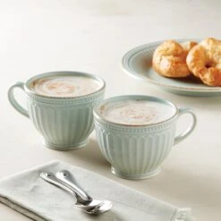 Lenox French Perle Groove 2-Piece Latte Mug Set -Lenox Shop 892449 w11