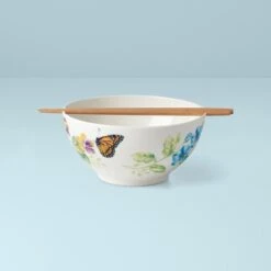 Lenox Butterfly Meadow Bowl & Chopsticks -Lenox Shop 892519 w12 3649205c c1b5 471a ae81 950bc07fbd3d
