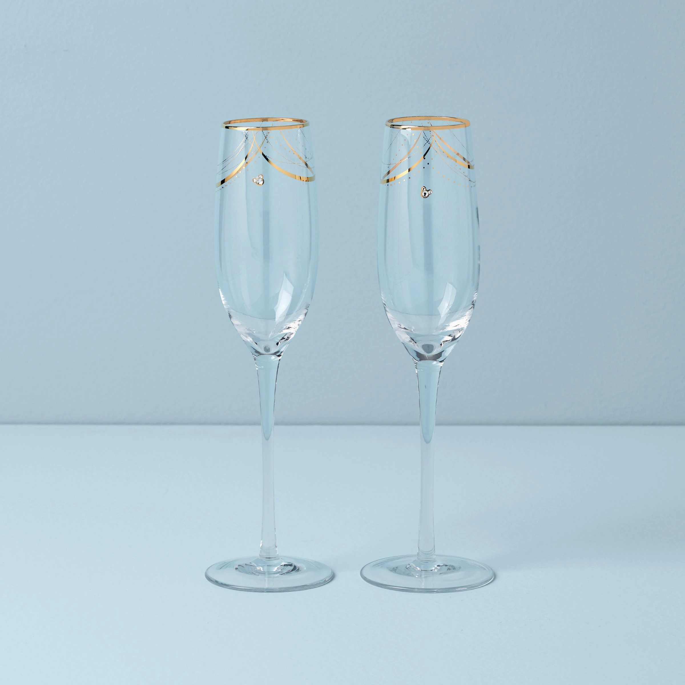 Lenox Disney Bridal 2-Piece Toasting Flutes 3 Lenox Disney Bridal 2-Piece Toasting Flutes