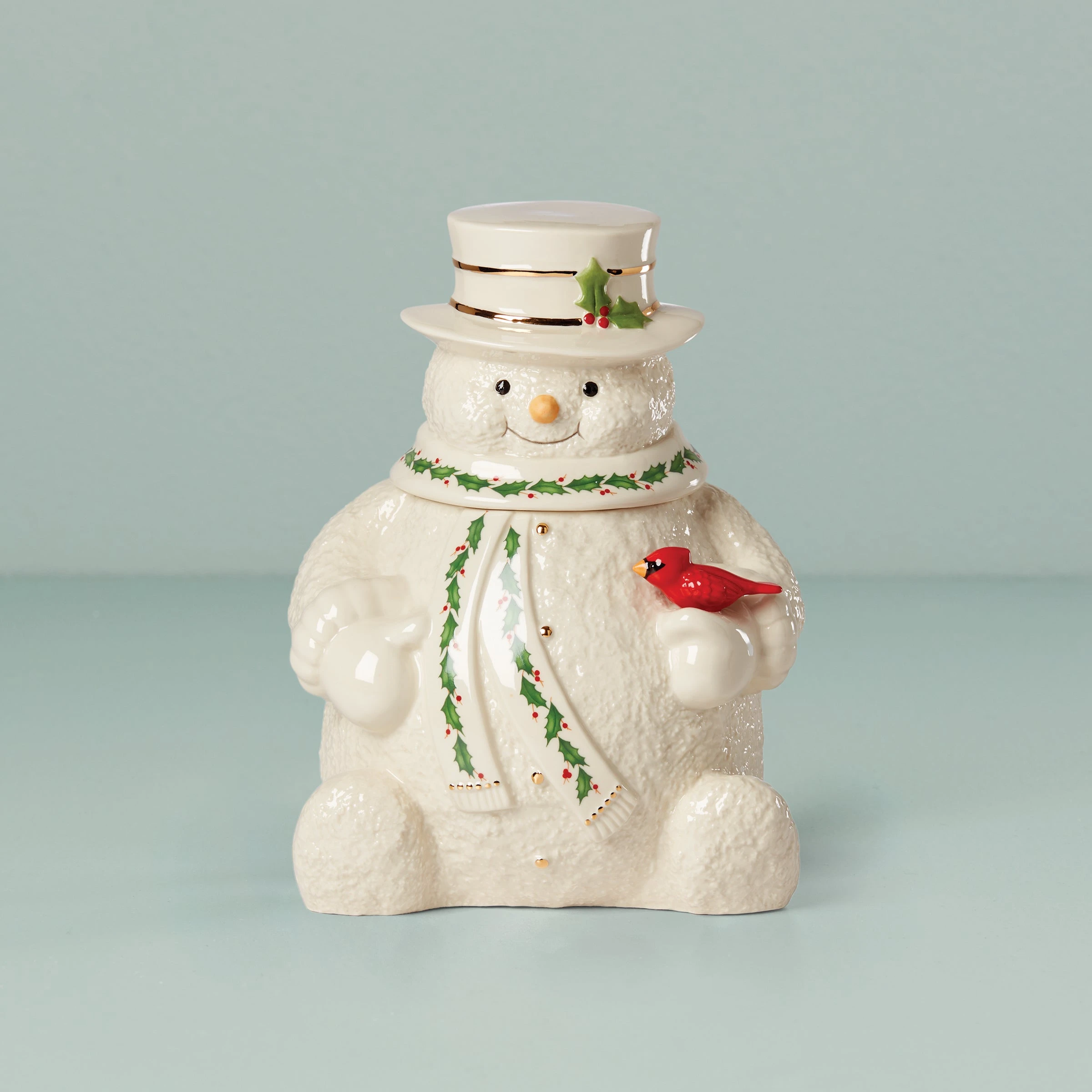 Lenox Happy Holly Days Snowman Cookie Jar 3 Lenox Happy Holly Days Snowman Cookie Jar