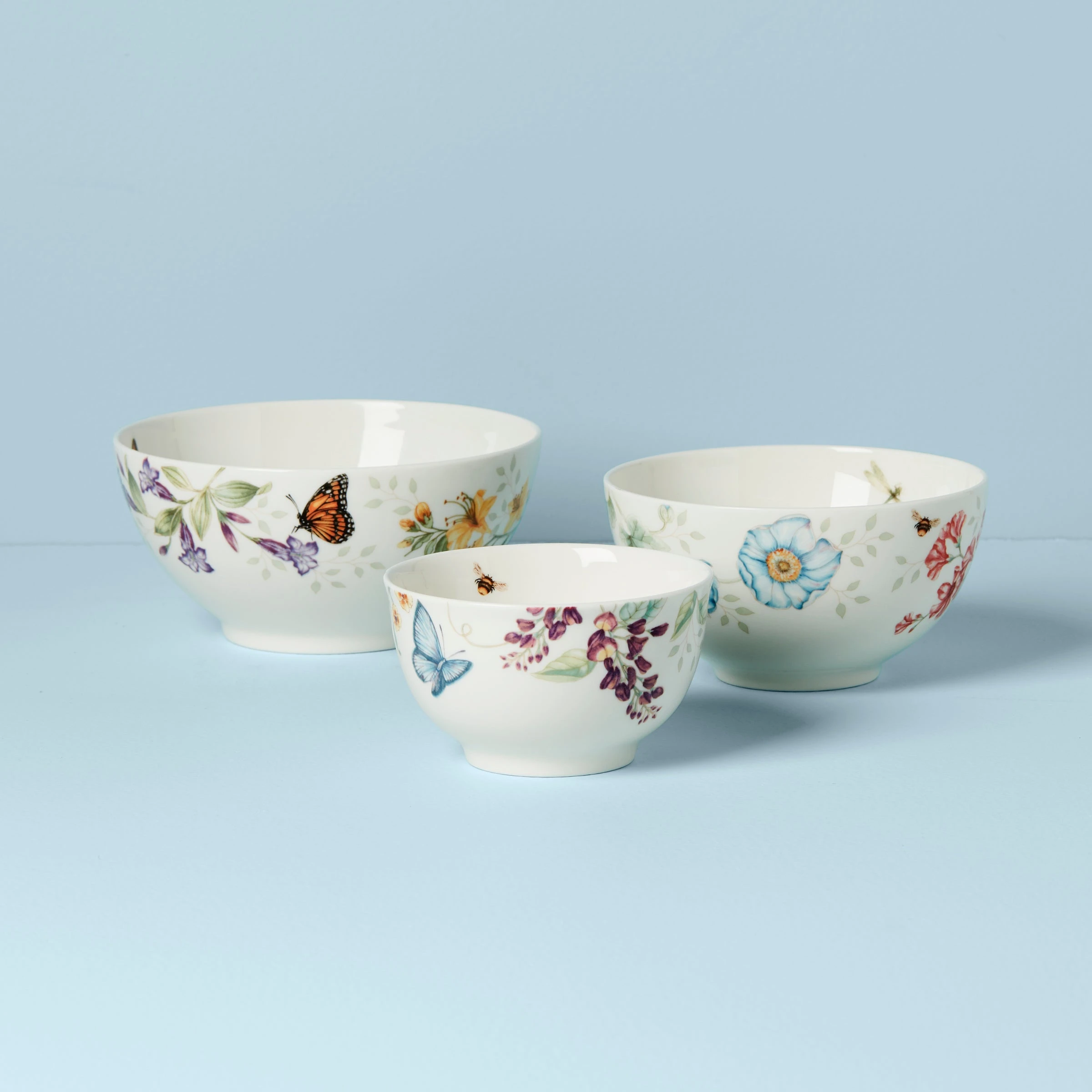 Lenox Butterfly Meadow 3-Piece Bowl Set 4 Lenox Butterfly Meadow 3-Piece Bowl Set - Image 2