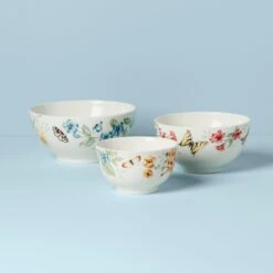 Lenox Butterfly Meadow 3-Piece Bowl Set 9 Lenox Butterfly Meadow 3-Piece Bowl Set -Lenox Shop 893575 w12