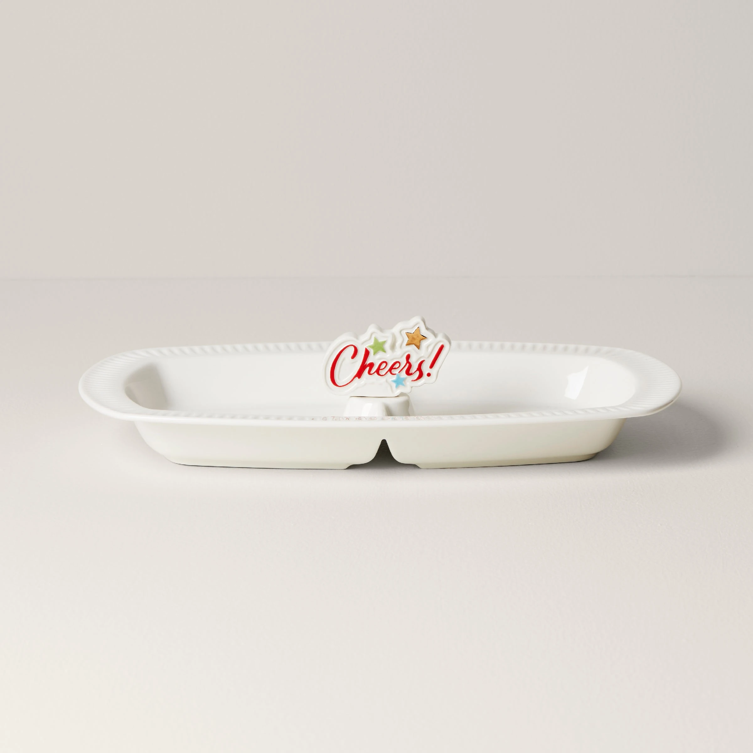 Lenox Profile Divided Tray With Cheers Popper Set 3 Lenox Profile Divided Tray With Cheers Popper Set