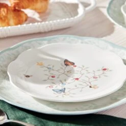 Lenox Butterfly Meadow Seasonal Dessert Plate, Set Of 4 -Lenox Shop 894088 810136 810138 LHOL 22 FEA 2
