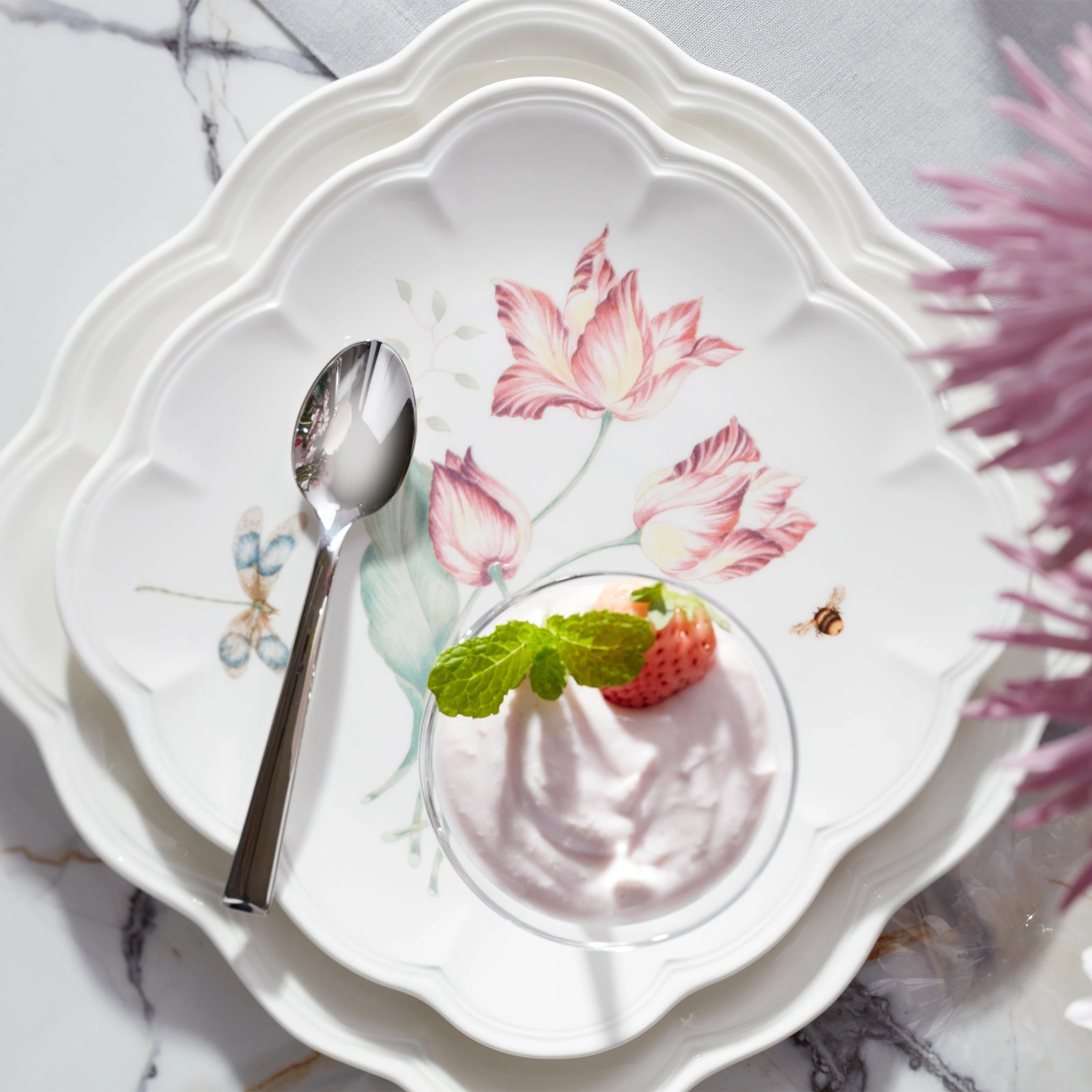 Lenox Butterfly Meadow Square Accent Plate 6 Lenox Butterfly Meadow Square Accent Plate - Image 4