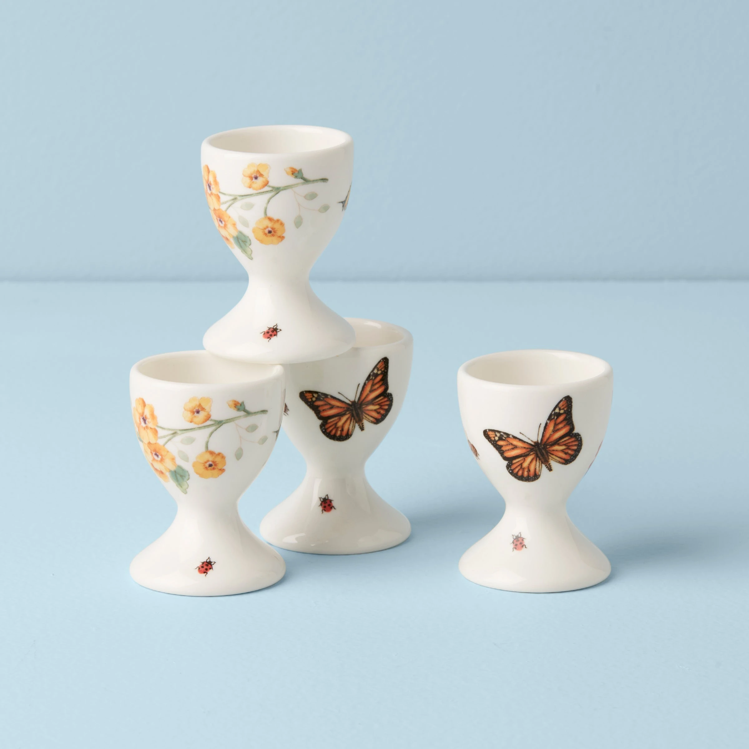 Lenox Butterfly Meadow Footed Egg Cups, Set Of 4 3 Lenox Butterfly Meadow Footed Egg Cups, Set Of 4