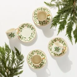 Lenox Holiday Espresso Cup & Saucer, S/4 7 Lenox Holiday Espresso Cup & Saucer, S/4 -Lenox Shop 894178 LHOL 22 FEA 1