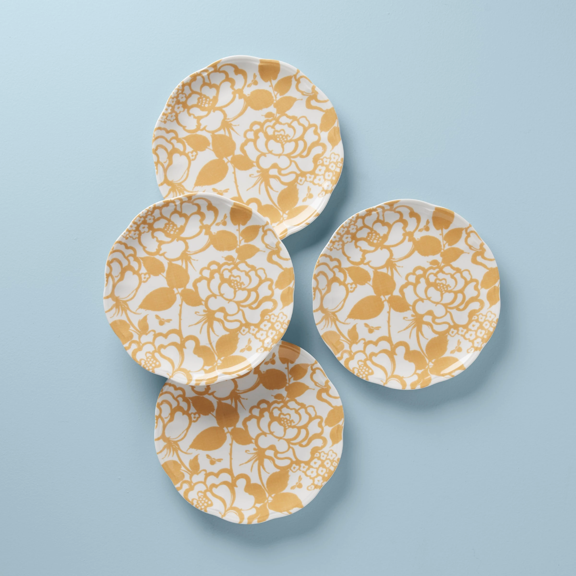 Lenox Butterfly Meadow Cottage 4-Piece Accent Plates 3 Lenox Butterfly Meadow Cottage 4-Piece Accent Plates