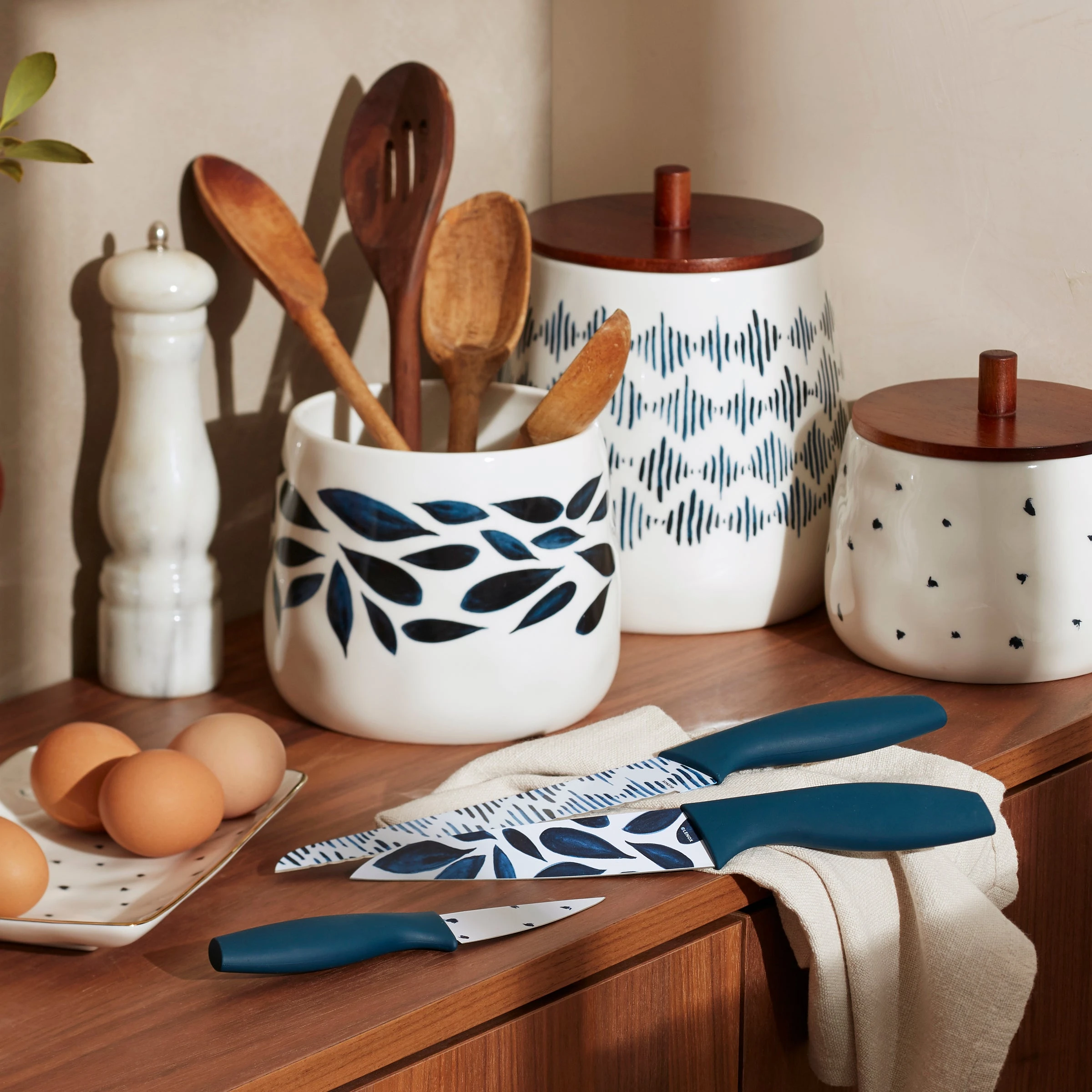 Lenox Blue Bay 3-Piece Canister Set 4 Lenox Blue Bay 3-Piece Canister Set - Image 2