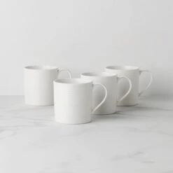 Lenox LX Collective White Mugs, Set Of 4