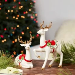 Lenox Standing Reindeer Figurine -Lenox Shop 894972 894973 LHOL 23 FEA 1 ALT