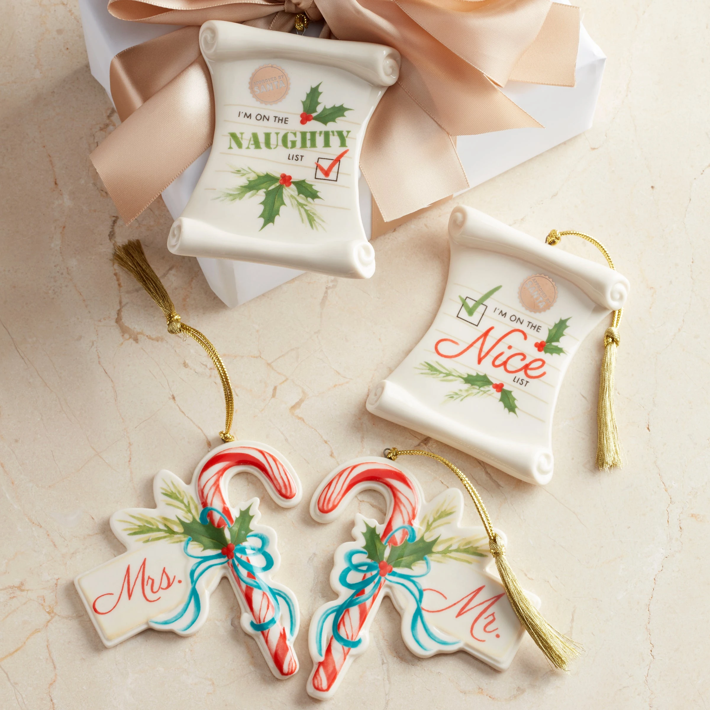 Lenox Mr & Mrs 2-Piece Ornament Set 4 Lenox Mr & Mrs 2-Piece Ornament Set - Image 2