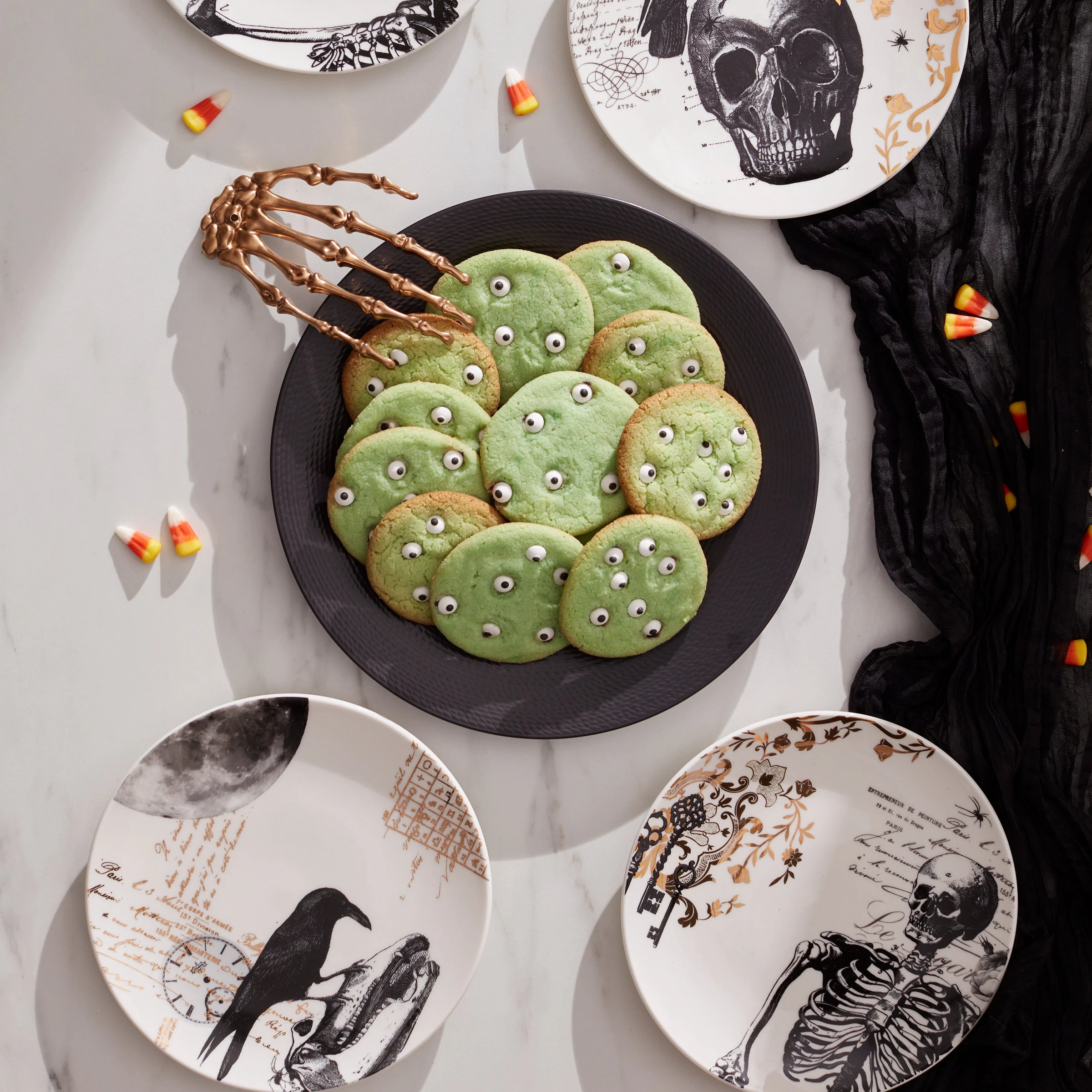 Lenox Vintage Gold Halloween Dessert Plates, Set Of 4 4 Lenox Vintage Gold Halloween Dessert Plates, Set Of 4 - Image 2