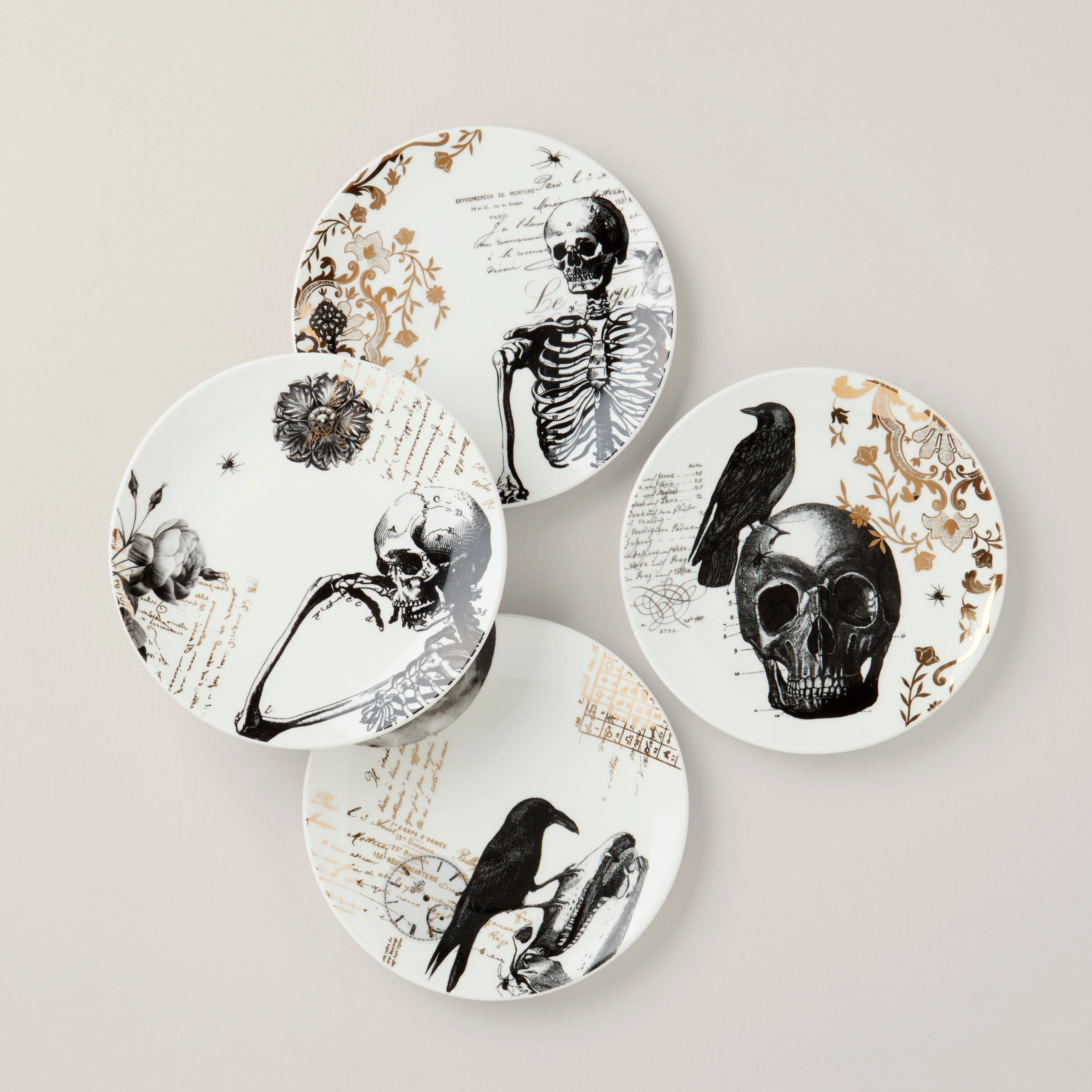 Lenox Vintage Gold Halloween Dessert Plates, Set Of 4 3 Lenox Vintage Gold Halloween Dessert Plates, Set Of 4