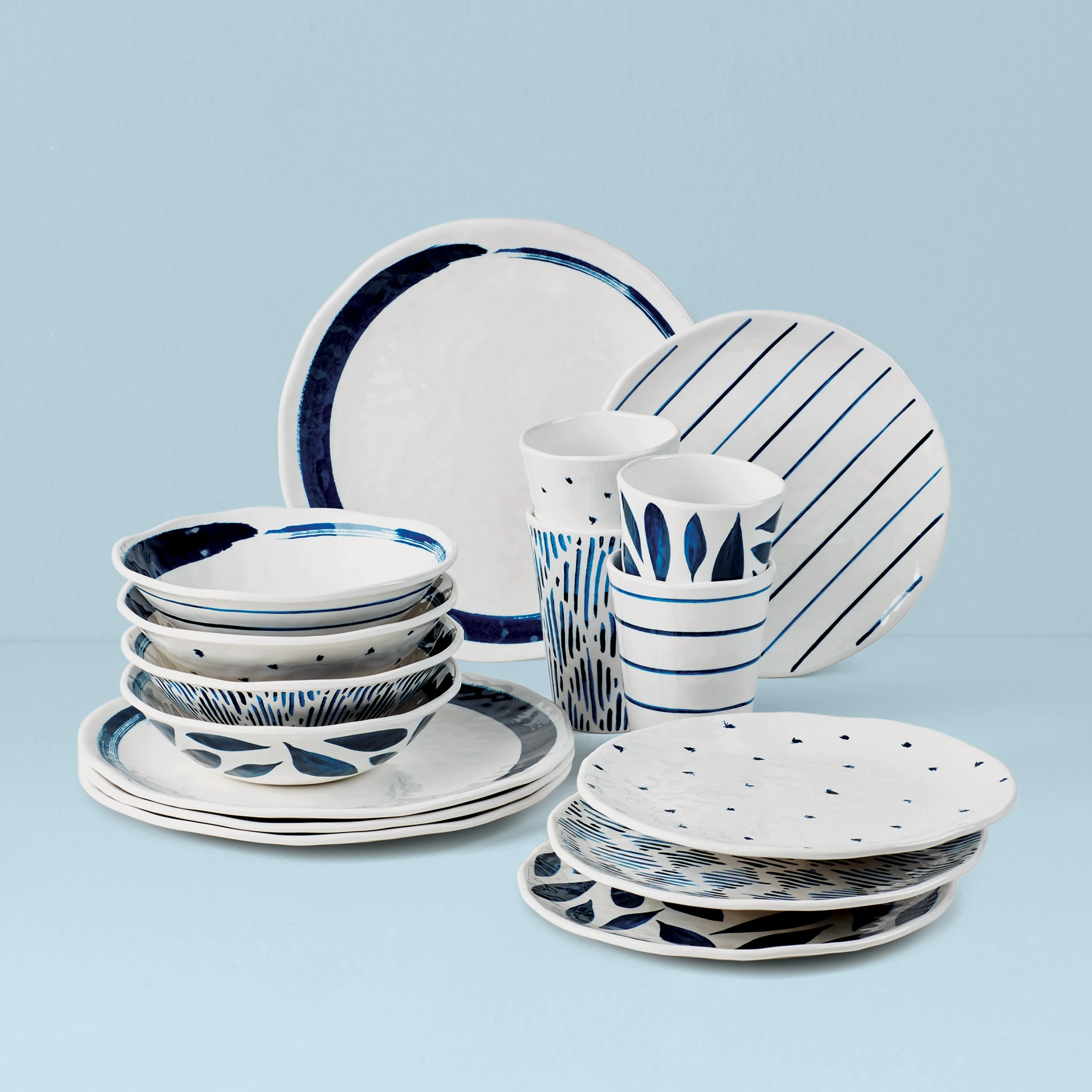Lenox Blue Bay Melamine 16-Piece Dinnerware Set 3 Lenox Blue Bay Melamine 16-Piece Dinnerware Set