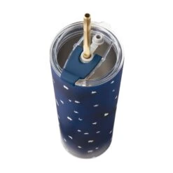 Lenox Blue Bay Dot Stainless Steel Tumbler With Straw -Lenox Shop 895728 LNP F23 3 ALT