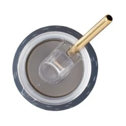 Lenox Blue Bay Dot Stainless Steel Wine Tumbler & Straw -Lenox Shop 895732 LNP F23 4