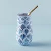 Lenox Blue Bay Ikat Stainless Steel Wine Tumbler & Straw 2 Lenox Blue Bay Ikat Stainless Steel Wine Tumbler & Straw -Lenox Shop 895733 LNP F23 PDP