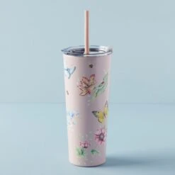 Lenox Butterfly Meadow Pink Stainless Steel Tumbler