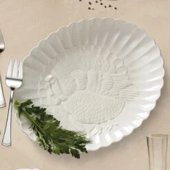 Lenox French Perle Carved Turkey Platter -Lenox Shop Collage CATALOG F23 BKG 1 1